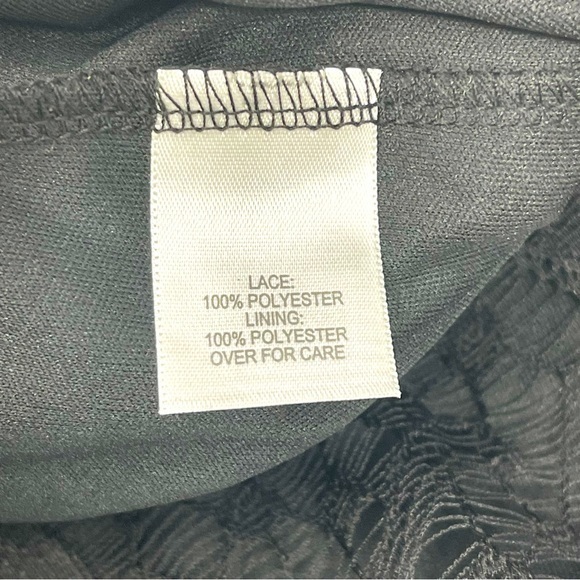 Relativity Black‎ Lace Lined Elastic Waist Skirt NWT Handkerchief Size Large - Picture 6 of 9
